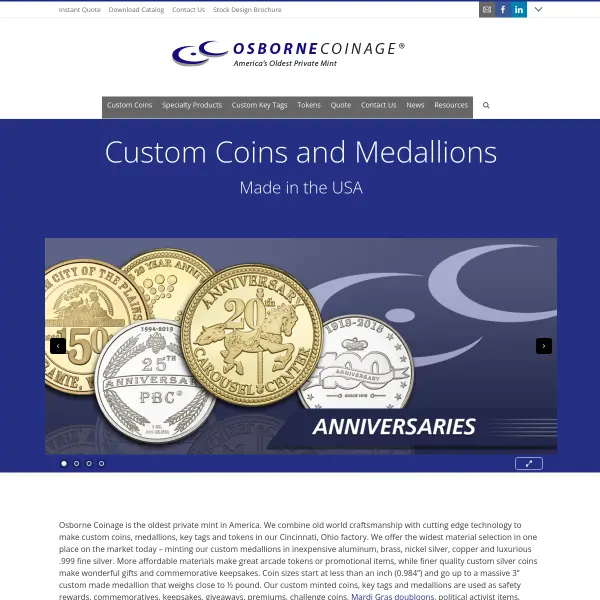 Custom Coins and Medallions - Osborne Coinage