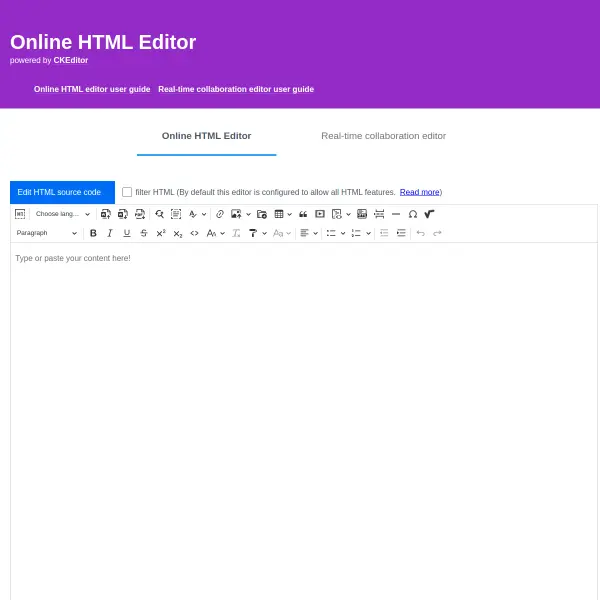 Free online HTML editor